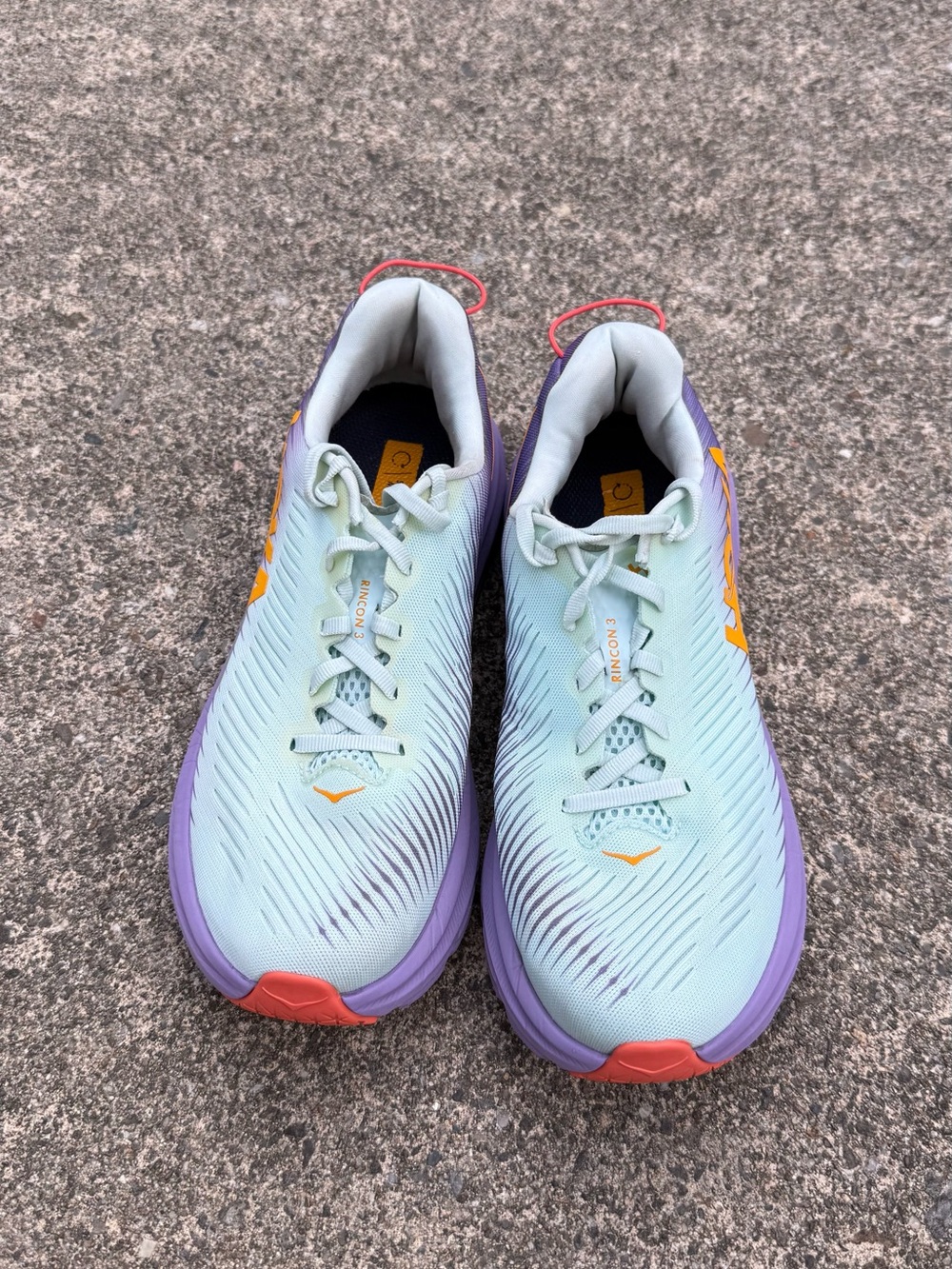 HOKA Rincon 3 Running Shoes Mint Lavender Gold Logo Women’s Size 8B - Picture 2 of 11
